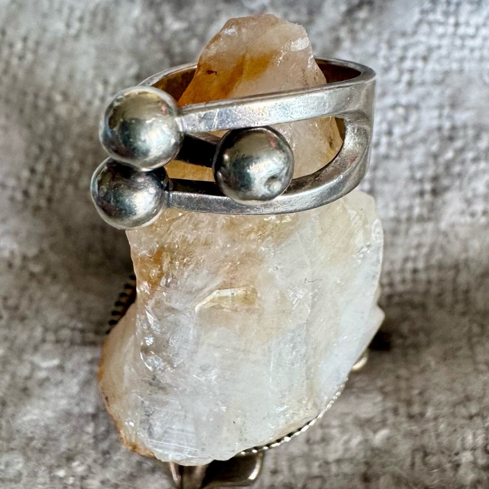 Vintage Anna Greta Eker Silver Modernist ‘Jester’ Sterling Silver Ring